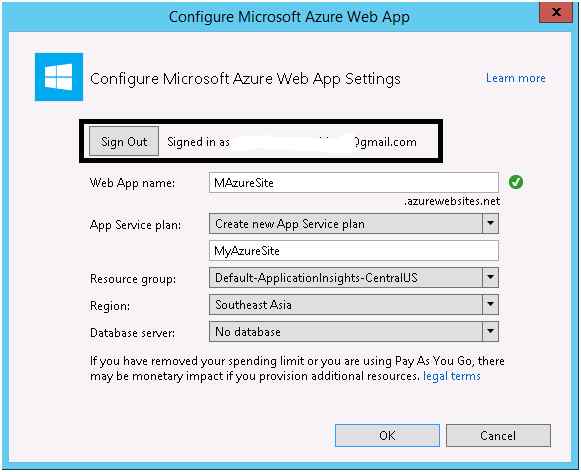 Configure Microsoft Azure Web App Settings 